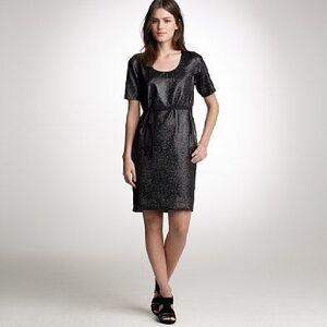 Vintage J. Crew Collection Black Metallic Jacquard Shift Dress 2
